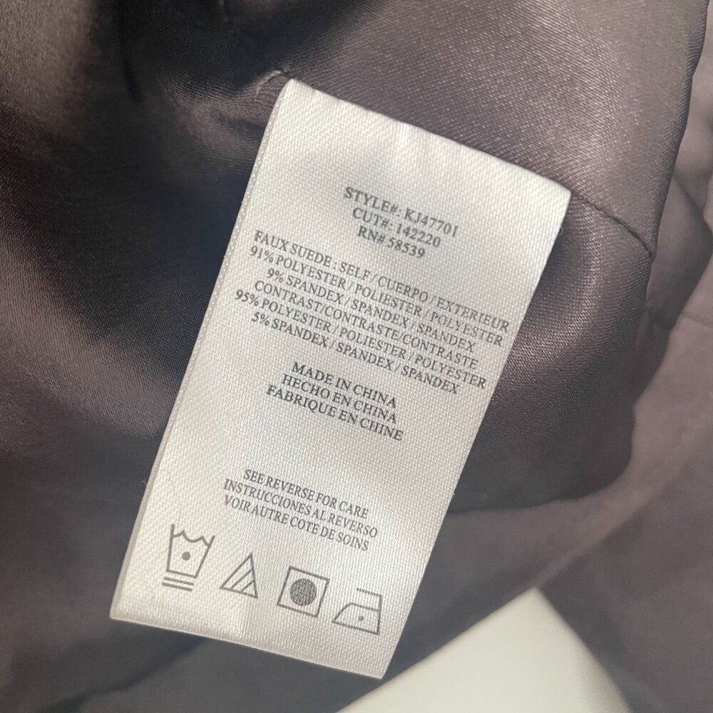 Kut from the Kloth faux suede moto jacket in dark grey / walnut - Picture 7 of 10